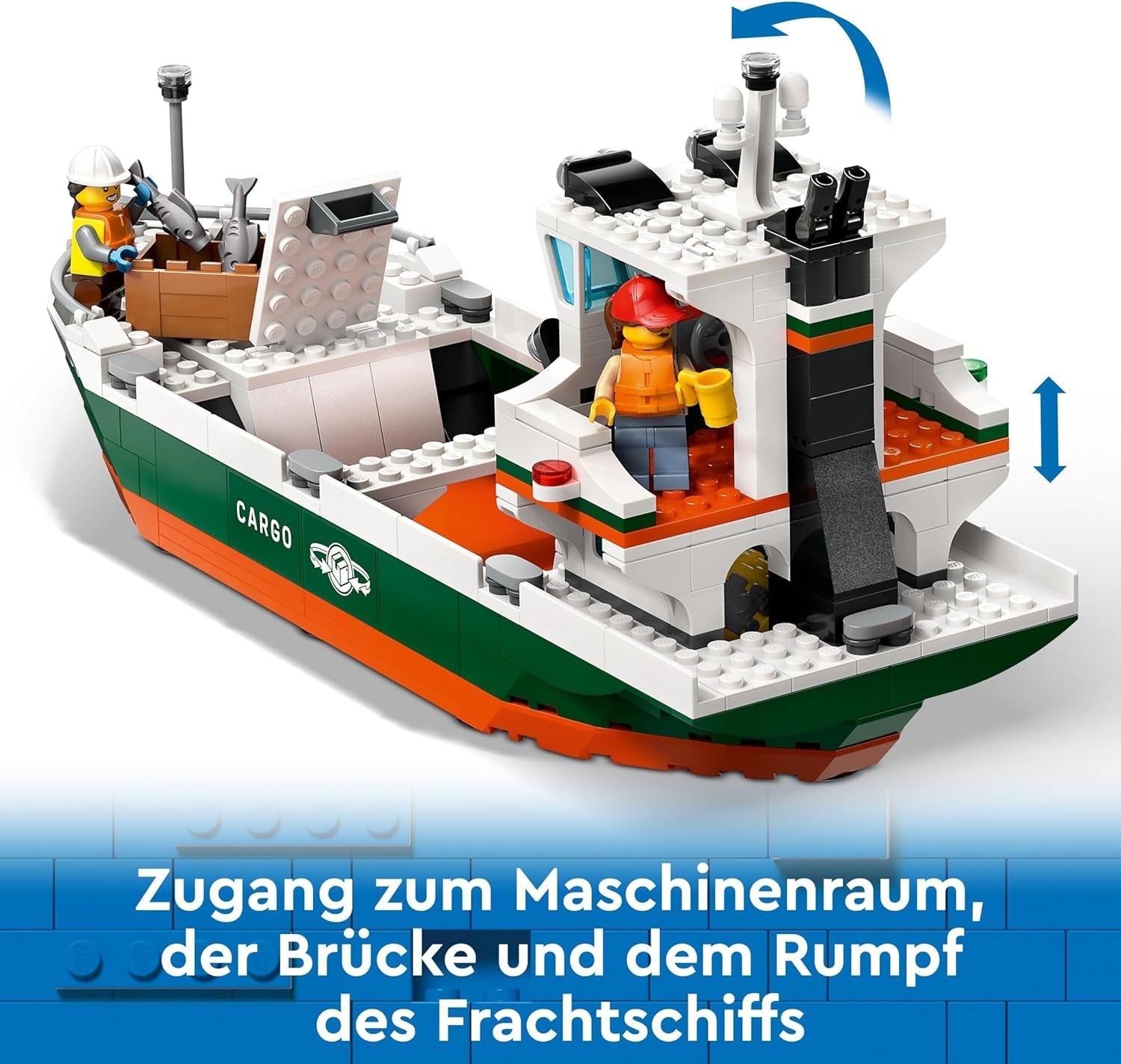 Porto LEGO City con nave mercantile, giocattolo da costruzione per ragazzi e ragazze a partire da 8 anni, idea regalo per bambini, gru per container, nave giocattolo e 8 minifigure 60422 Set da costruzione Besuche den LEGO-Store