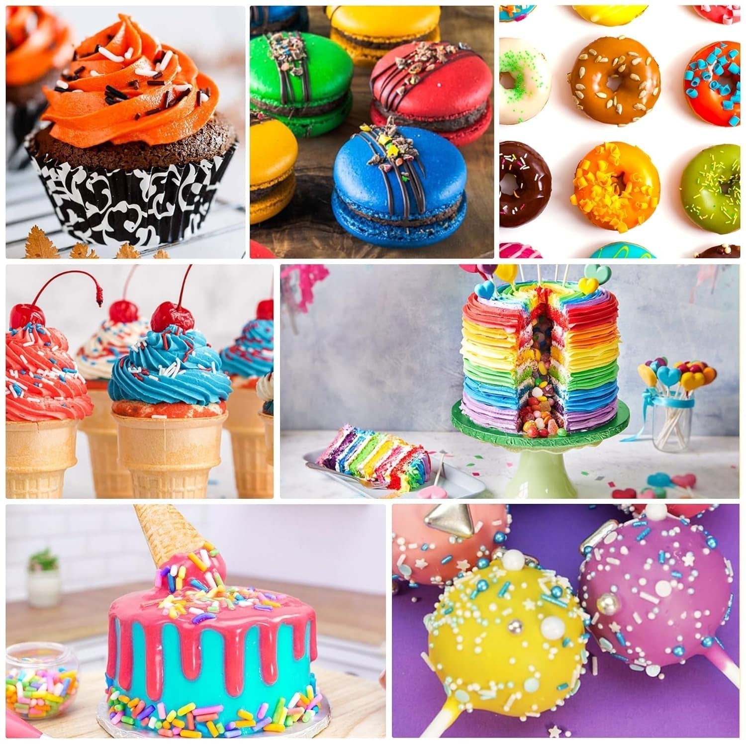 Colori dolci al cioccolato per cioccolato - 26 colori di olio base per fondente, decorazioni torte, dolci - Colorante alimentare fluido per burro di kakao, crema al burro, dolci - 6 ml Je Naty Shop
