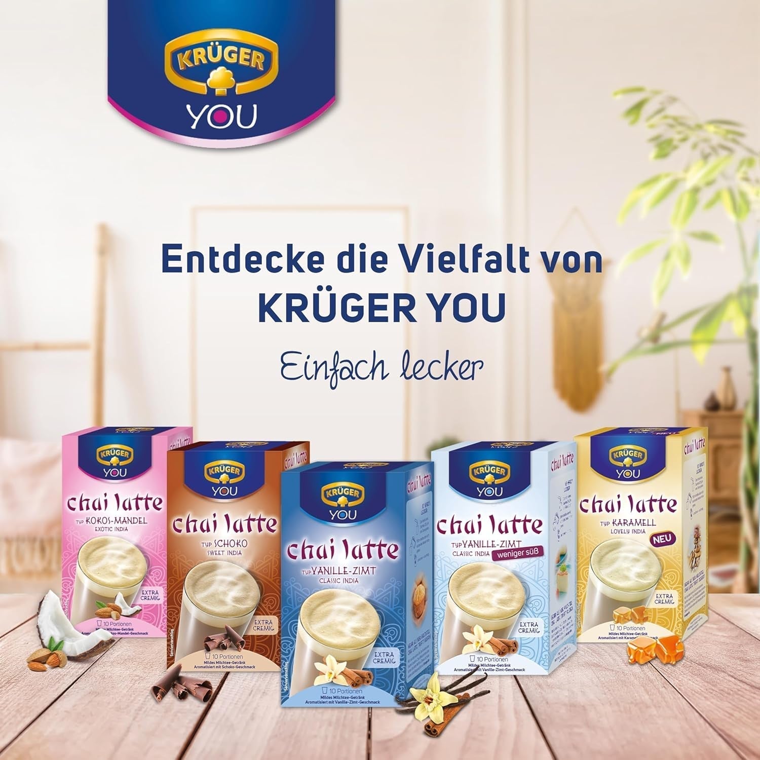 KRÜGER Chai Latte Exotic India tipo cocco-mandorla (1 x 0,25 kg)