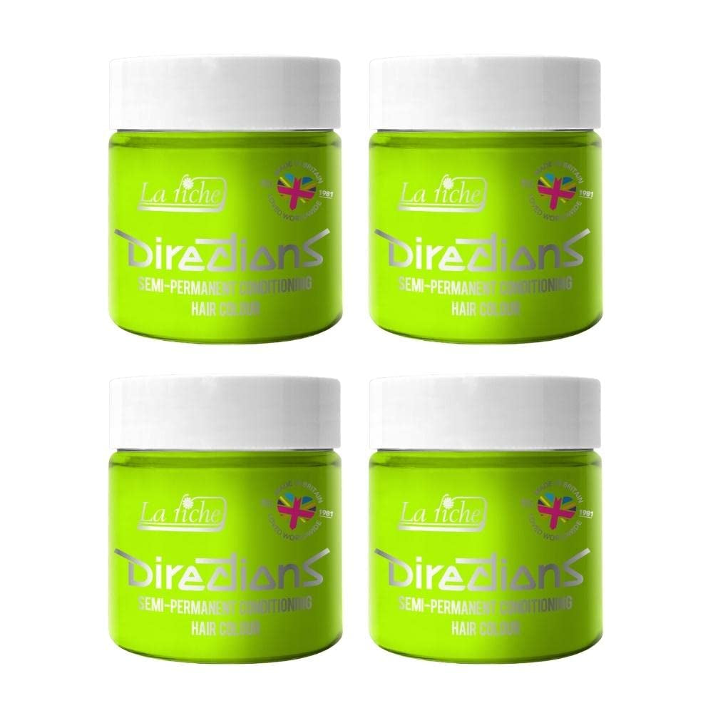 Indicazioni colorazione semipermanente per capelli scatola da 100 ml confezione da 4 (Pillarbox Red) Tintura per capelli Naty Shop Bright Green 100 Ml (confezione da 4)