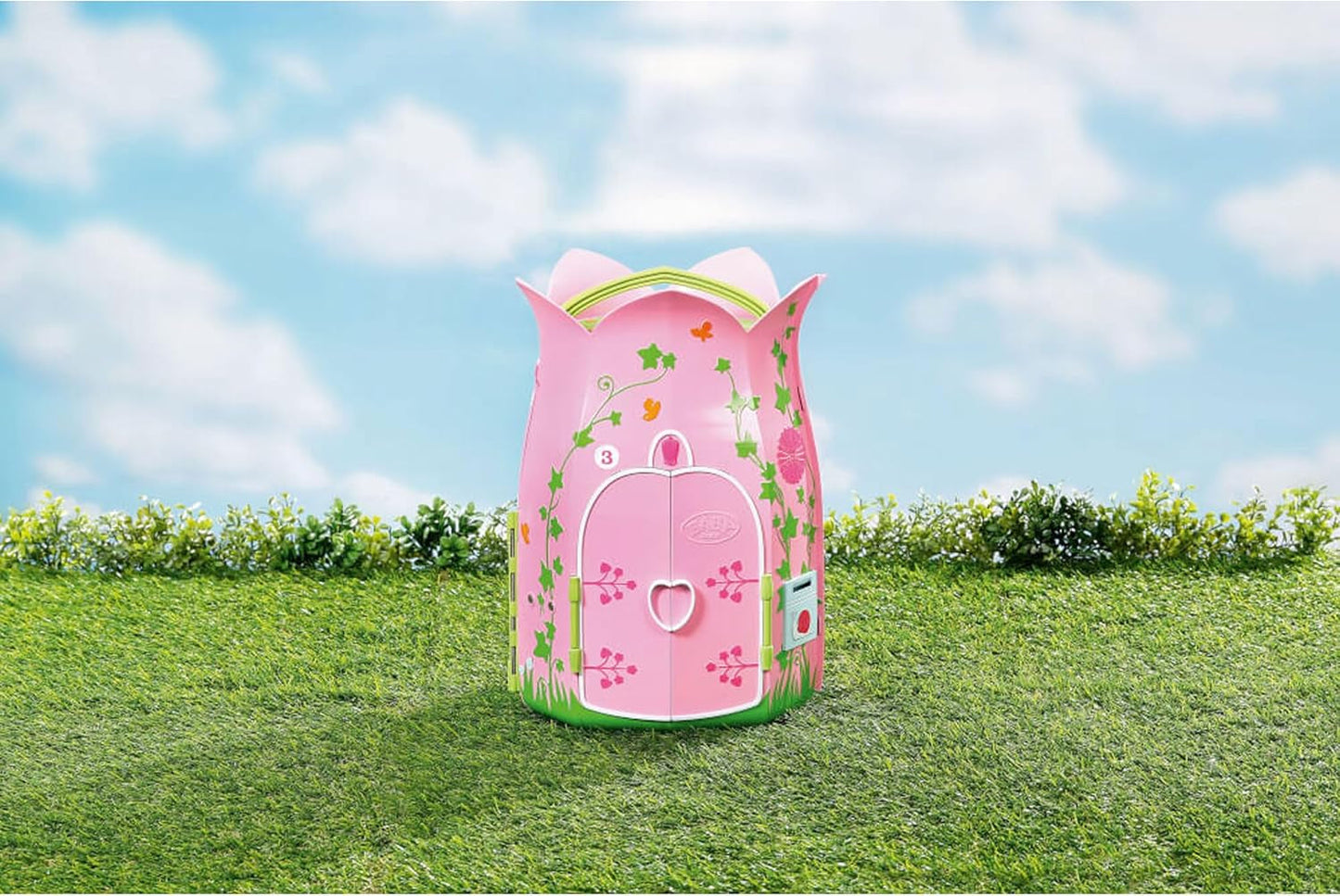 BABY Born Storybook Cottage, Casa delle Bambole Pieghevole per Bambole da 18 cm con Tavolo, Camino, Chaise Lounge e Telescopio, Rosa Verde, 833803 Zapf Creation Dollhouses Naty Shop