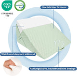 Cuscino a cuneo regolabile per bambini, cuscino da lettura in schiuma ad alta densità per letto e divano, cuscino ergonomico per la testa del letto a cuneo per apnea da reflusso notturno, cuscino per le gambe/cuscino per la schiena per il gioco e la lettura (Verde)