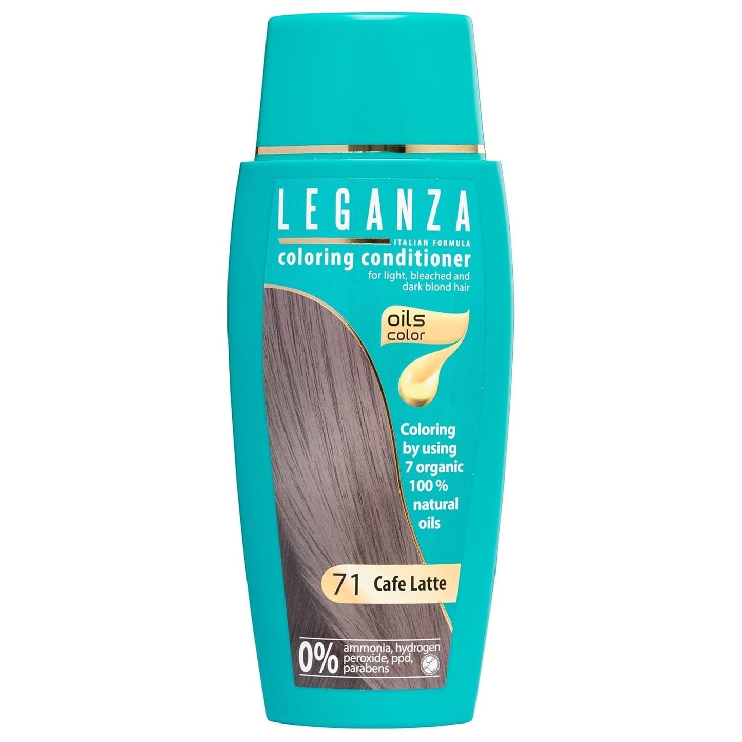 Leganza Balsamo Naturale Tintura Per Capelli Colore 71 Café Latte | Tintura per capelli senza ammoniaca | Arricchito con 7 oli naturali | Tintura per capelli Naty Shop 71 Cafe Latte da 150 ml