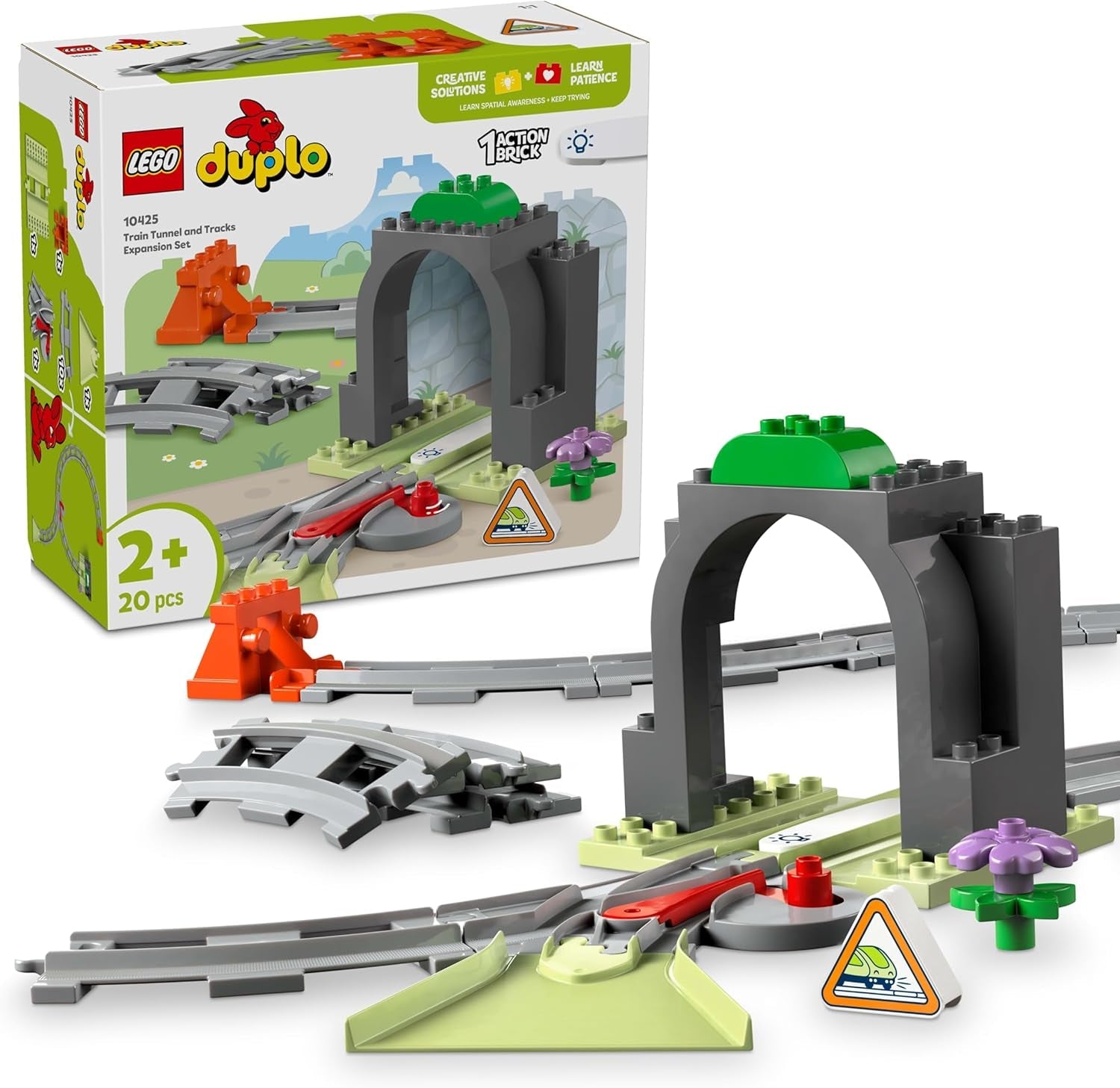 Tunnel e binari ferroviari LEGO DUPLO Town - Set di espansione, regalo per i più piccoli, incoraggia la destrezza, set da gioco per gli appassionati di veicoli di 2 anni, giocattolo didattico creativo 10425 Set da costruzione Besuche den LEGO-Store Titolo predefinito