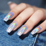 Polvere per unghie cromata Aurora Ice Shimmer Polvere di pigmenti cromati 4 pezzi Polvere cromata Nägel Nail Art Nageldesign