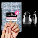 Punte per unghie in gel ballerina 216 pezzi 12 dimensioni Punte per unghie in gel morbido Copertura completa Set di estensioni per unghie Semi opaco Fai da te Home Art