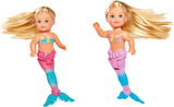 Simba 105733424 - Evi ama la sirenetta, 2 modi assortiti, verrà consegnato un solo articolo, Evi come sirena, pinna caudale mobile, con cavalluccio marino, bambola alla moda da 12 cm, dai 3 anni in su