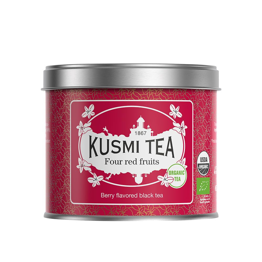 Kusmi Tea - Earl Grey Intense - Tè Nero Earl Grey Biologico con Bergamotto Forte e Limone Piccante - Tè Sfuso - Scatola di Metallo da 100g - Quantità per circa 50 tazze