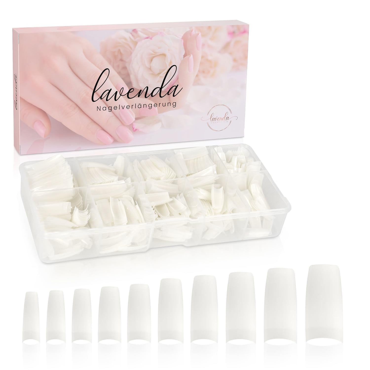 ® Unghie artificiali incollate 500 pezzi Unghie finte - Unghie gel stabili - Unghie di qualità da studio (colore naturale)