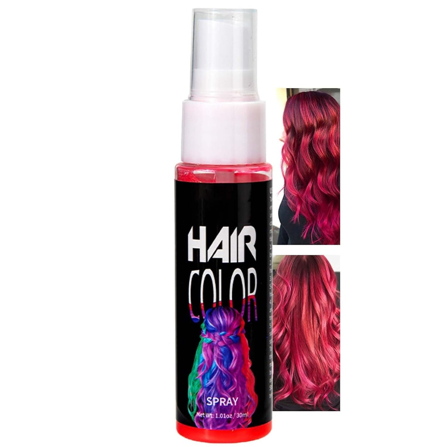 Tintura Per Capelli Spray, Tintura Per Capelli Rossa Temporanea, Tintura Per Capelli Colorata Rossa, Tintura Per Capelli Lavabile, Tintura Per Capelli Rosso Vivido, Tintura Per Capelli Istantanea, Tintura Per Capelli Per Carnevale, Halloween, Cosplay, Party Naty Shop Tintura Per Capelli Rossa 30 Ml (1 Confezione)