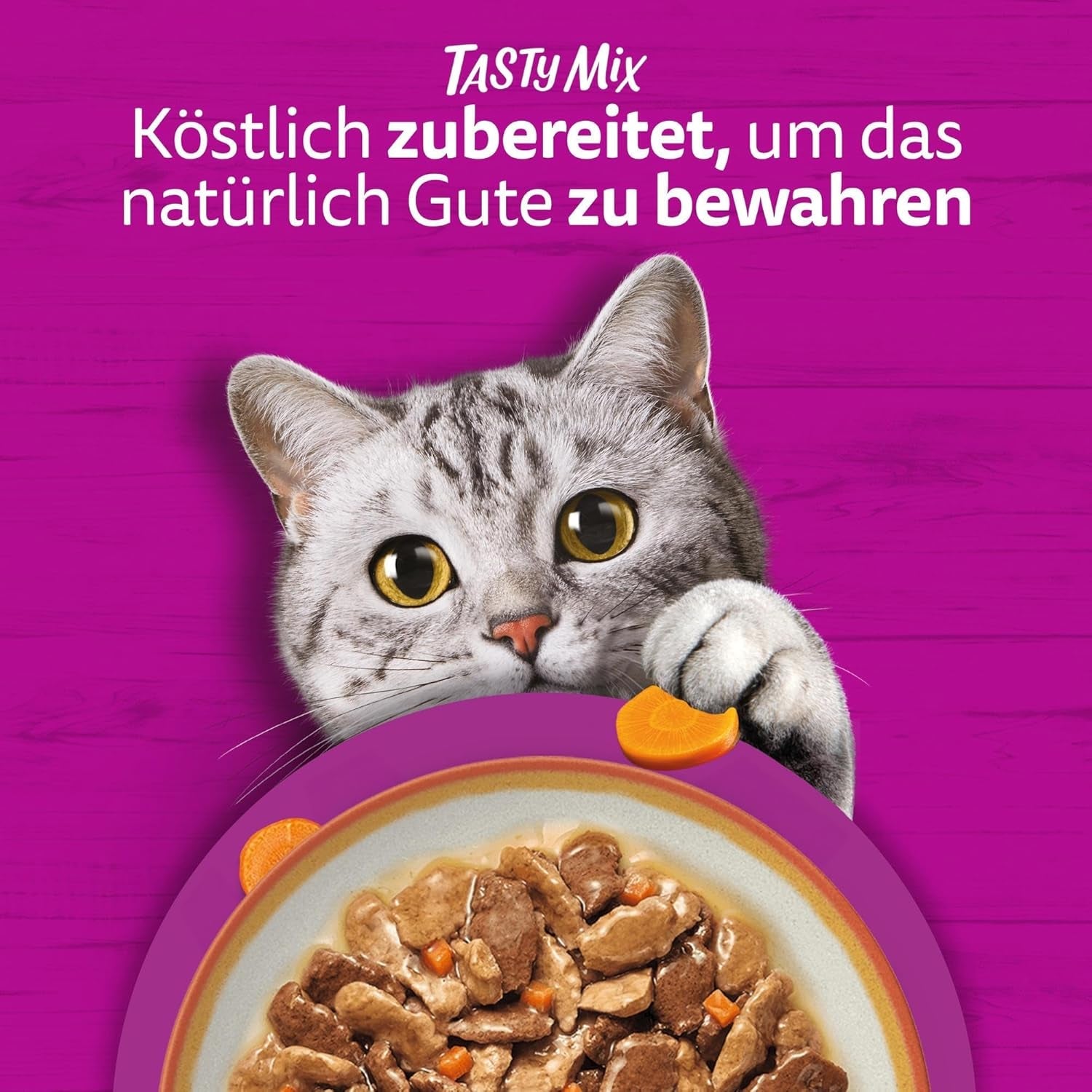 Whiskas Adult Cibo umido 1+ Tasty Mix Country Collection in salsa, 84 bustine, 84 x 85 g (1 confezione sfusa) - Cibo umido di alta qualità per gatti adulti