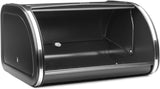 Brabantia portapane per rotoli - Contenitore compatto da banco per pane, bagel e panini con coperchio piatto, acciaio resistente - misura media - nero opaco Contenitori per alimenti Naty Shop