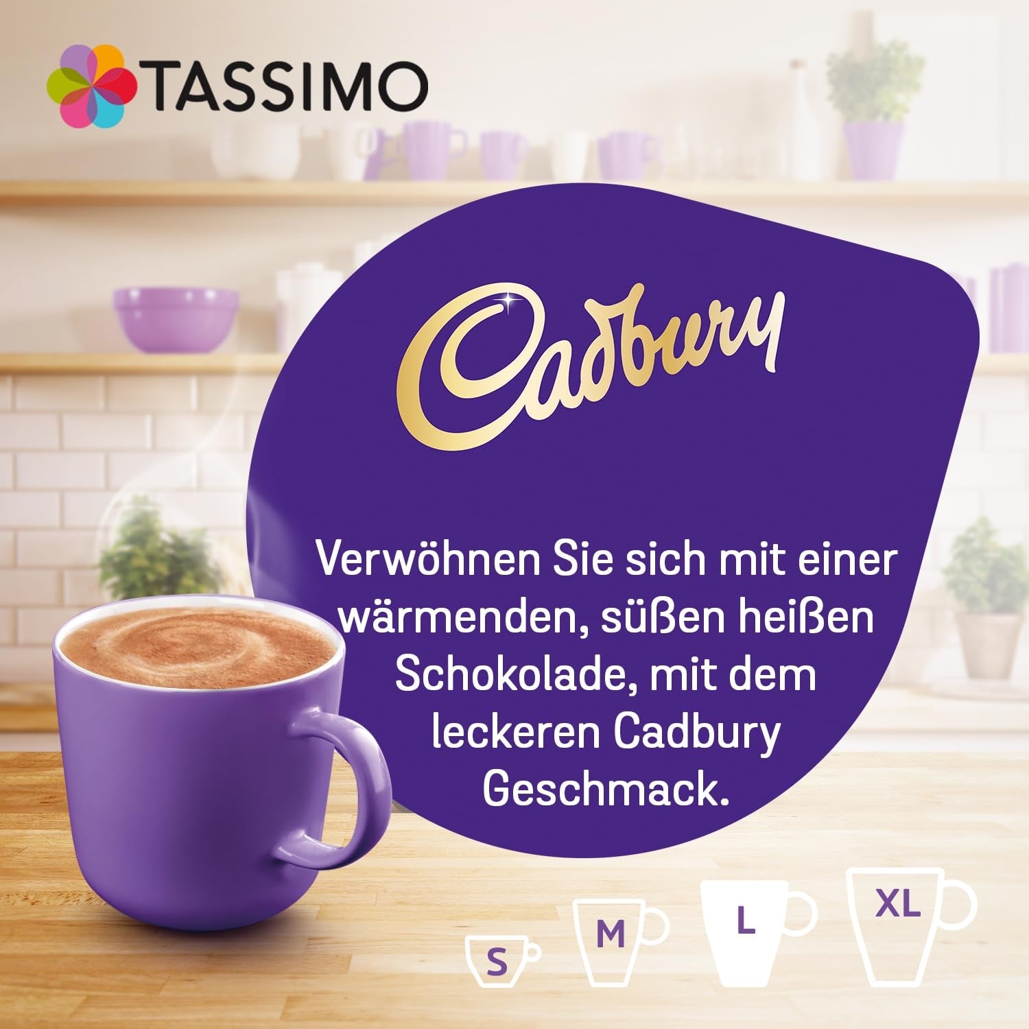 Tassimo Kapseln Cadbury Kakao, 5 x 10 blocchetti, 50 Kakaokapseln