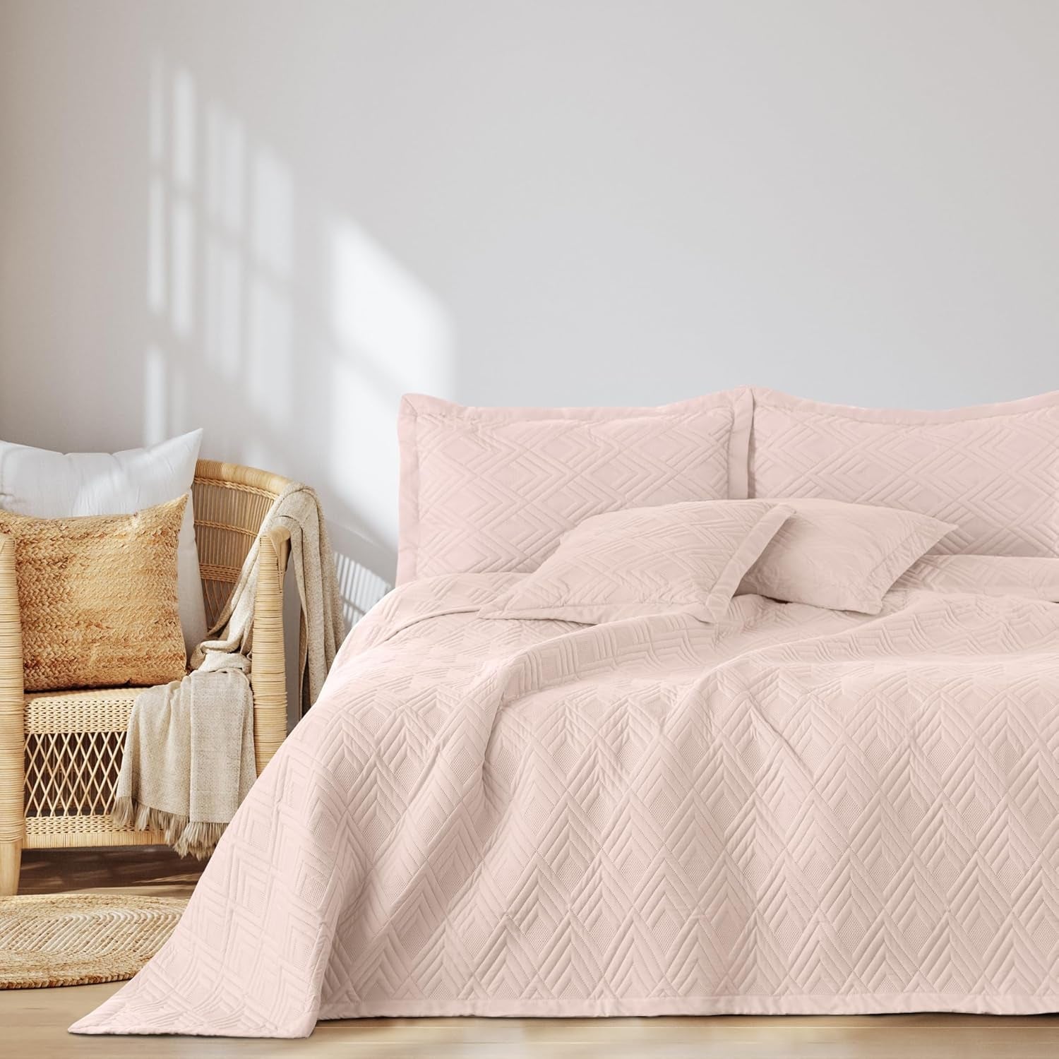 Ameliahome Copriletto 170X210 Cm Copriletto Double Face Trapuntatura Ad Ultrasuoni Poliestere Ophelia Verde Scuro Letti e Coperte Besuche den AmeliaHome-Store Ophelia Rosa Cipria 200X220 Cm