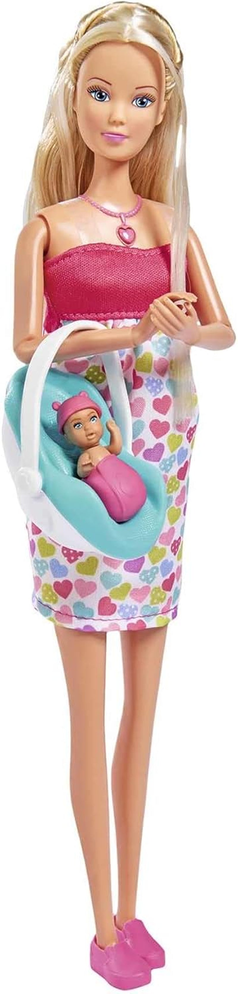 Simba 105733480 - Steffi Love Baby Bliss, bambola incinta e suoni fantastici, accessori e marsupio per bebè