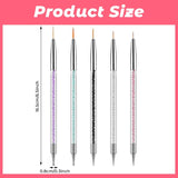 5 pezzi Set di pinsel per nail art Strumento per punteggiare Pinsel per nail art Nageldesign Penna per punteggiatura a doppia estremità Strass Acrilico professionale Feinmalerei Nail Art Design