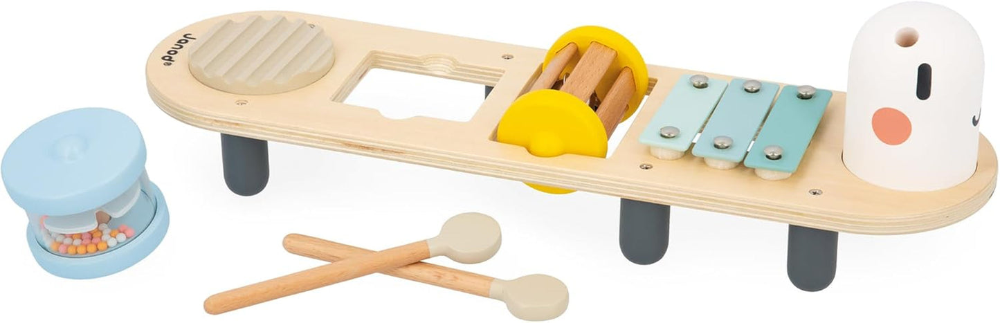 Janod - Tracce musicali Sweet Cocoon - 5 attività musicali per bambini - Educazione musicale precoce - Giocattolo in legno FSC - A partire da 12 mesi, J04058 Baby Toys Naty Shop