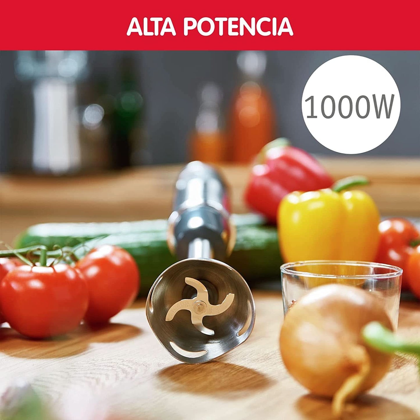 DD6558 DD655810 Quickchef Tauchmixer 3 in 1, tecnologia Powelix, 3 ripiani, acciaio inox, acciaio/nero Kitchen Naty Shop