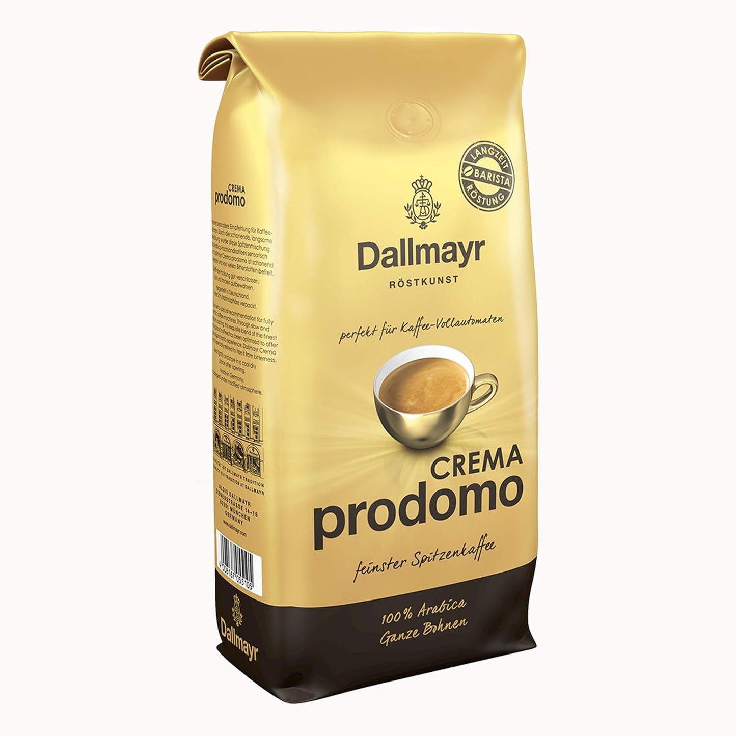 Prodomo crema, Bohnenkaffee, Röstkaffee, Kaffee, ganze Bohnen, Kaffeebohnen, 8 x 1000 g