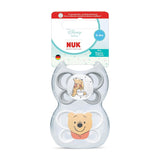 Ciucci NUK Perfect Match per neonati | 0-6 mesi | Ciucci ortodontici che favoriscono la circolazione dell'aria e prevengono le eruzioni cutanee causate dalla saliva | 95% di accettazione da parte dei bambini** | Disney Winnie the Pooh | Confezione da 2