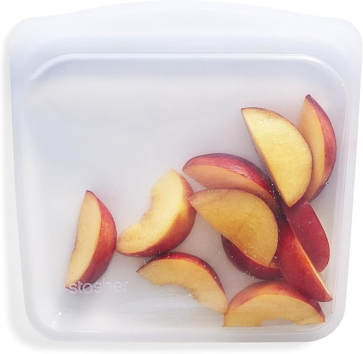 Stasher Bag Borsa per alimenti riutilizzabile in silicone premium Borsa per sandwich Trasparente Resistente Forno Lavabile in lavastoviglie Congelatore Sicura Borsa per il pranzo ecologica A prova di perdite Scatole per la conservazione degli alimenti da 828 ml Naty Shop Trasparente