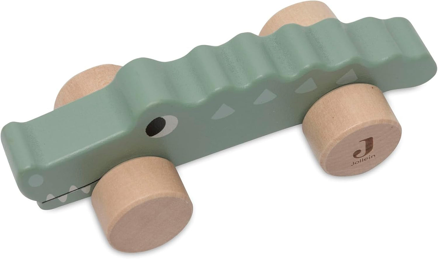 Jollein 112-001-67090 Giocattolo in legno su ruote, verde Baby Toys Naty Shop