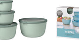 Mepal - Set multiciotola Cirqula Round da 4 pezzi - Barattoli portaoggetti con coperchio - Adatti come contenitore, frigorifero, congelatore e forno a microonde - 500, 1000, 2000 e 3000 ml - Contenitori per alimenti in salvia nordica Naty Shop Titolo predefinito
