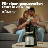 Caffettiera Bomann® con thermos | per 8-10 tazze di caffè | senza perdita di temperatura | caffettiera con filtro | 1 litro | Espresso | Caffettiera a filtro con thermos | KA168 nero