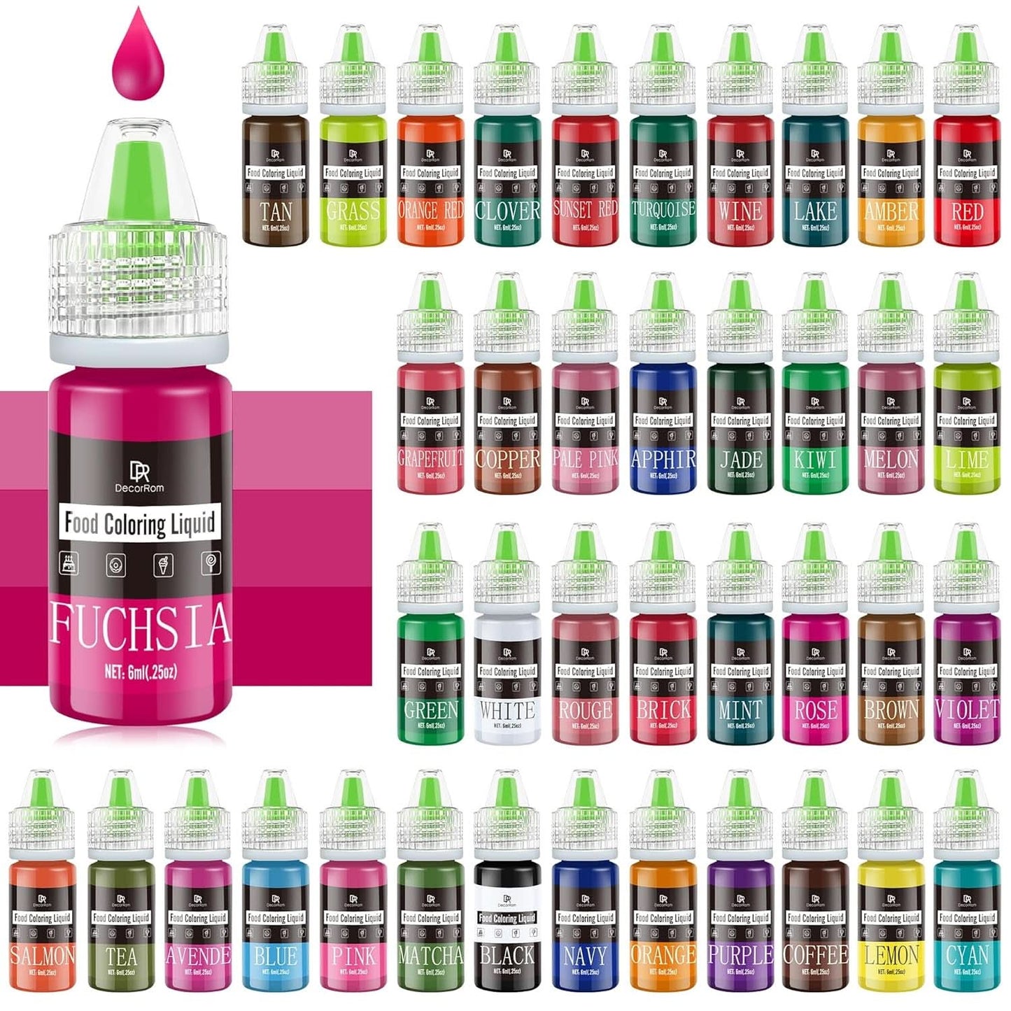 Colorante alimentare liquido, 10 ml Naty Shop 6 ml (set da 40 pezzi)