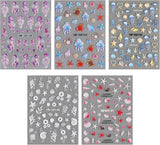 5 pezzi adesivi per unghie in rilievo 5D modello oceano ciondoli per unghie adesivi per unghie estivi oceano conchiglie animali marini adesivi per unghie carini accessori per unghie