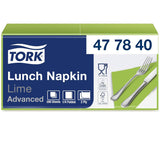Tork 477840 Tovaglioli pranzo color lime / Tovaglioli a 2 veli per piccoli pasti o snack / Qualità avanzata / Tovaglioli di carta 10 X 200 (2000) / 32,6 X 33 cm (L X P) / Piega 1/4