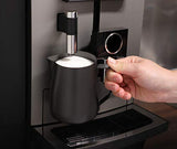 Caraffa per latte APS - Caraffa per latte di alta qualità con rivestimento antiaderente, in acciaio inossidabile - Perfetto per montare la schiuma di latte - Caraffa universale, nera, 600 ml