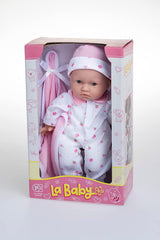 JC Toys Set Bambolina Caucasica La Baby - Bambola Morbida Lavabile da 28 cm, Completo Rosa Staccabile con Cappello, Coperta e Ciuccio, per Bambole da 12 Mesi in su Naty Shop
