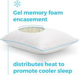 Cuscino standard in memory foam gel bianco Linenspa Cuscini standard del negozio Naty