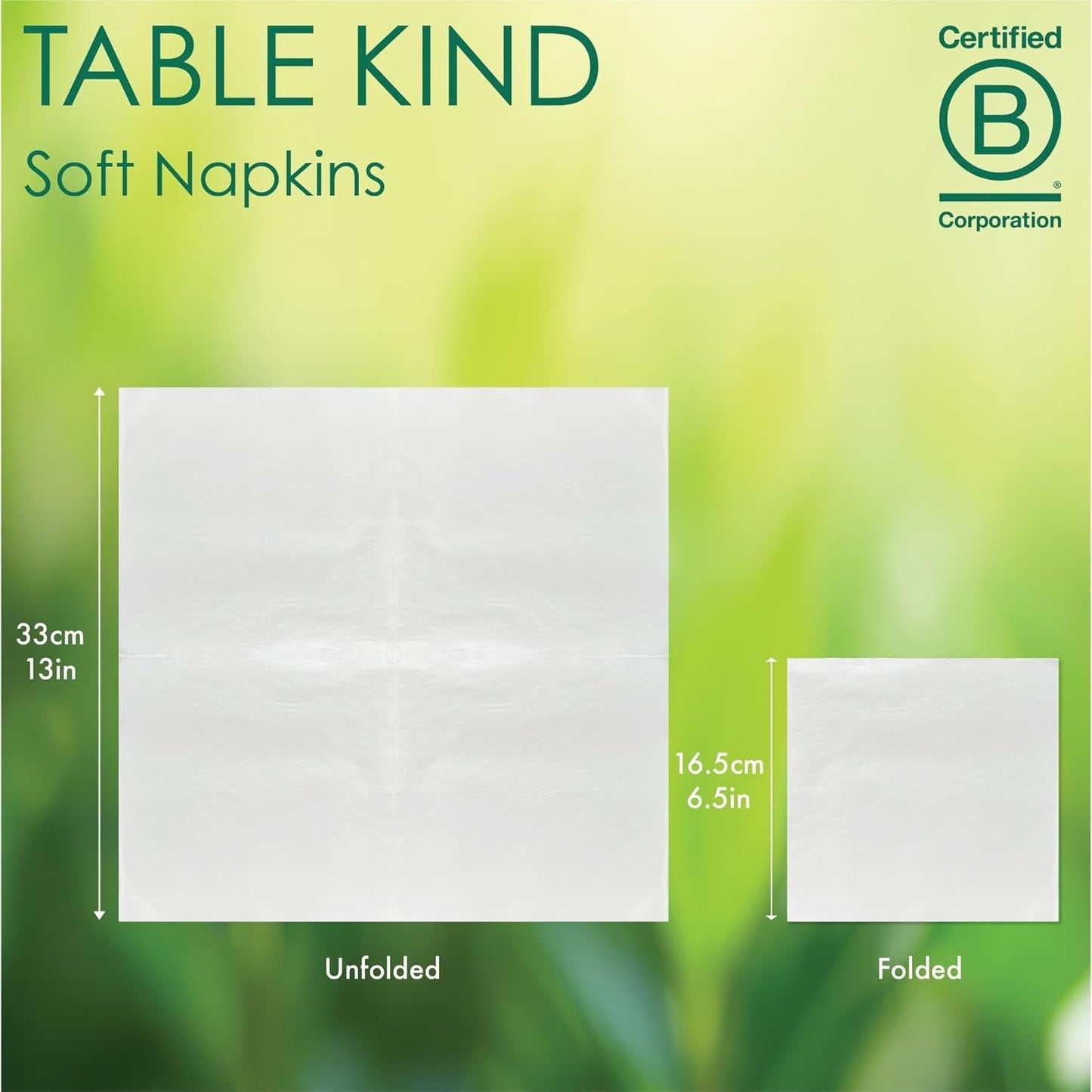 Tovaglioli morbidi bianchi Table Kind 100 sfusi, tovaglioli di alta qualità per feste, catering e uso quotidiano, FSC, sostenibili e riciclabili, Made in EU | 2Veli | 33cm