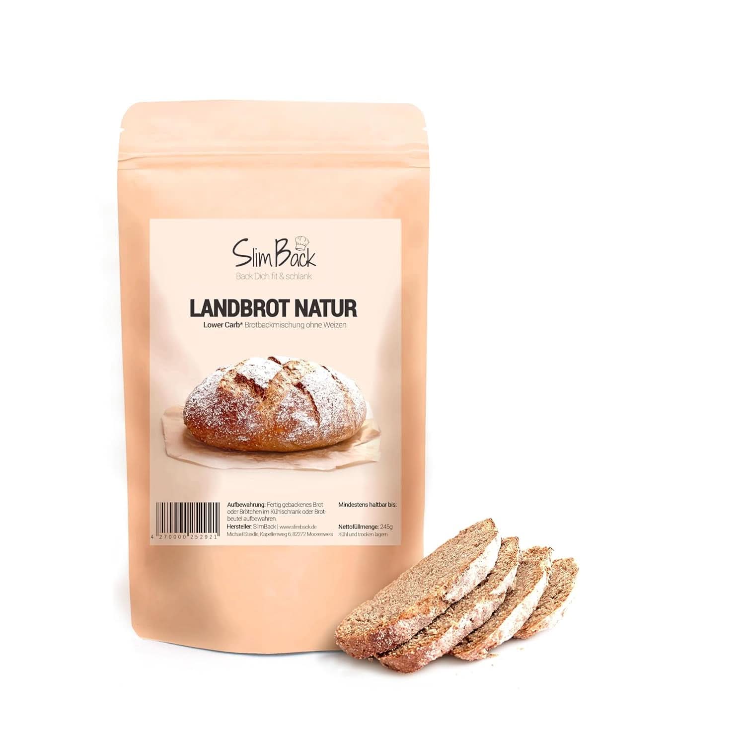 MISCELA PER PANE LOWER CARB, cheto, vegano e senza glutine, alternativa al pane proteico senza soia e cereali Naty Shop Kitchen 245 grammi