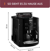 Macchina per caffè espresso automatica KRUPS Arabica Picto, design compatto, facile da usare, controllo rotativo regolabile intuitivo, montalatte, funzione 2 tazze, macchina per caffè espresso, nero, EA810870