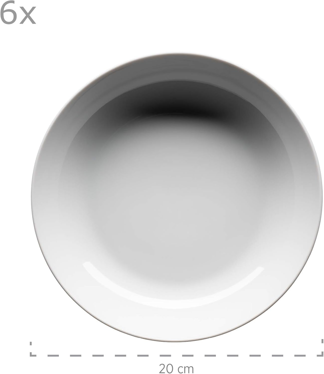 Servizio da tavola Mäser Barca per 6 persone, set da 12, porcellana, bianco