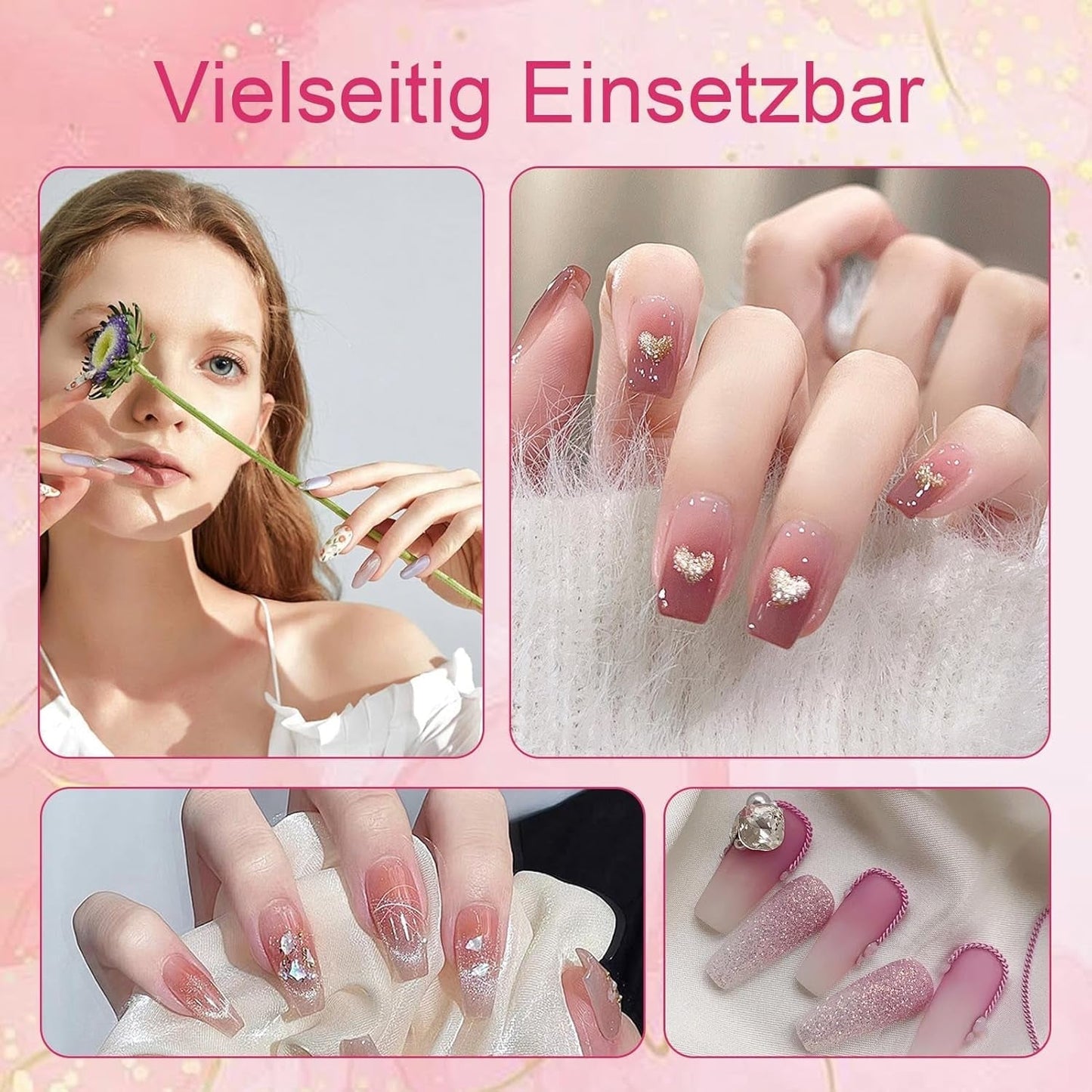 100 Stk Nail Art Schwamm con metallo, decorazioni per unghie, Baby Boomer, opera di rendering con blocchi di greifer, manicure gradiente Nail Art Schwamm, per set di pin, Nägel, decorazioni per unghie design
