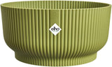 elho Vibes Fold Bowl 25 - Vasi da fiori per interni - 100% plastica riciclata - Ø 24,9 x H 12,1 cm - Verde/Ferngrün