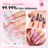 Saviland Set di polveri per unghie cromate - Polvere per unghie cromata laser rosa Effetto specchio Laser Nail Art, Polvere decorativa per manicure con glitter per unghie con bastoncini di spugna, Polvere glitter per unghie Salone per unghie