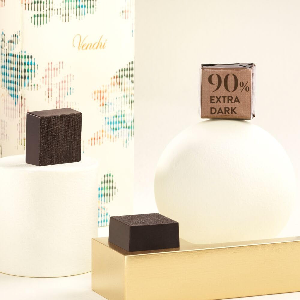 Venchi - Cubi Extra Amari 90%, 1 kg - Cioccolato al Caffè - Senza Glutine - Vegan