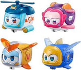 Super Wings Super Pets 4 pezzi Shine, Golden Boy, Jerome, Ellie Espressione facciale commutabile Effetto fulmine Giocattolo portatile per 3 4 5 6 7 8 anni Ragazzo Ragazza Action Figure da 2 pollici Naty Shop Confezione da 4 A