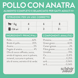 Pollo Silver con mousse e filetti d'anatra, alimento umido completo per gatti anziani, senza cereali, supporto immunitario, fonte di umidità, 12 x 70g