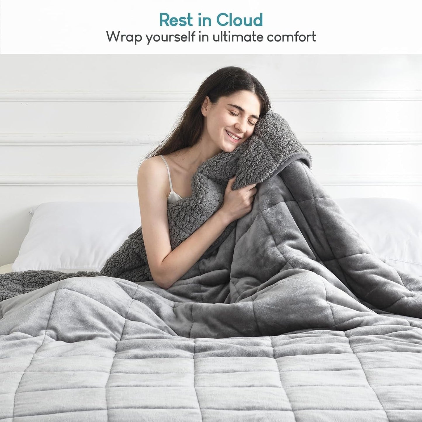 Coperta con ponderazione Cottonblue 6,8 kg Coperta Queen Size in flanella Shaggy Sherpa per adulti Comode coperte con ponderazione per calmare e rilassare Piumini pesanti 152,4 x 203,2 Naty Shop Quilts & Quilts