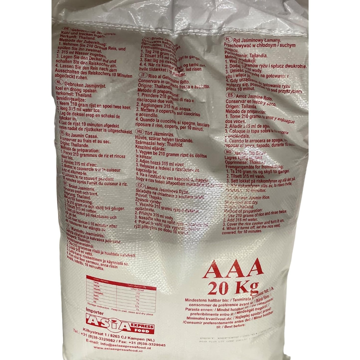 RISO ROYAL THAI - Riso Jasmine spezzato - 1 x 20 kg
