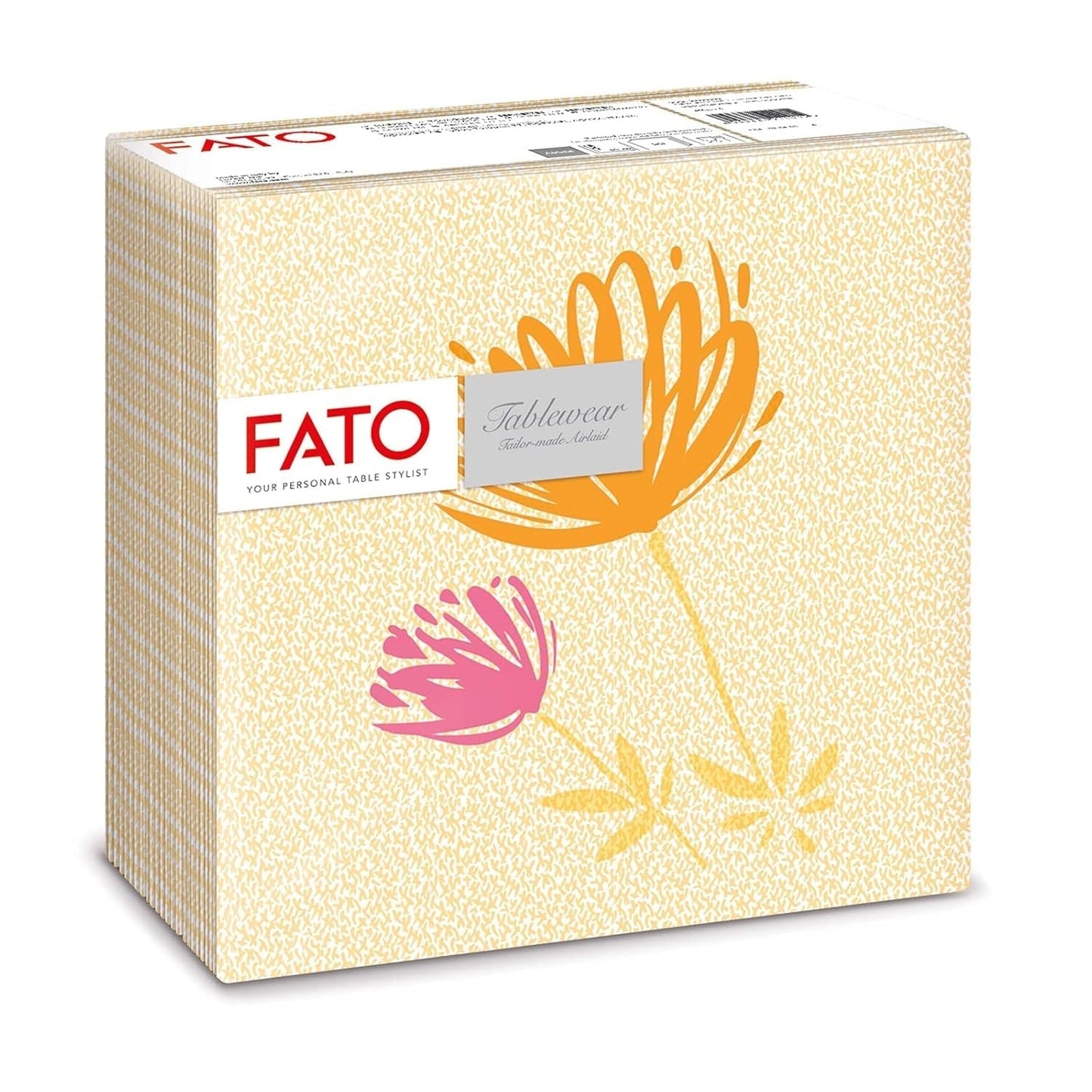 Fato - Tovaglioli carta dry, airlaid, effetto tessuto, confezione da 50 tovaglioli, 40X40 piegati in 4 formati, Decoro Tropicana