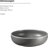 MÄSER Serie Unico, Servizio da tavola per 2, Senza tempo, Elegante, Servizio da tavola in ceramica da 8 pezzi, Gres, Antracite