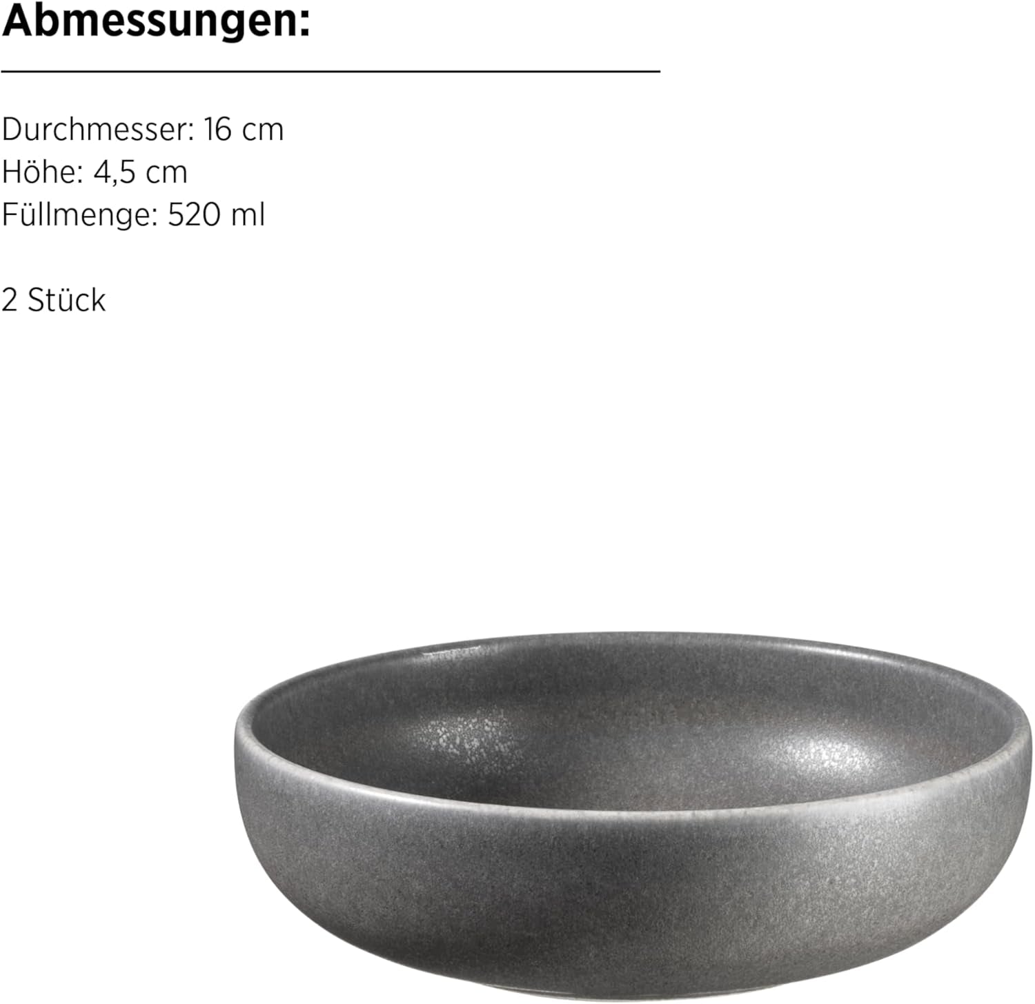 MÄSER Serie Unico, Servizio da tavola per 2, Senza tempo, Elegante, Servizio da tavola in ceramica da 8 pezzi, Gres, Antracite