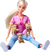 Simba Steffi Love Dog Trainer, bambola giocattolo come addestratrice di cani con corso di addestramento, 3 cani e accessori, 29 cm, da 3 anni